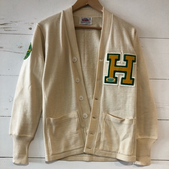 retro letterman sweater